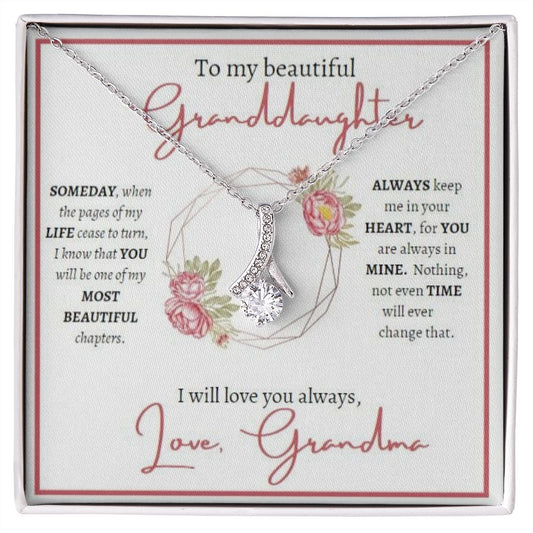 Granddaughter (Floral Frame Card) - Alluring Beauty Necklace