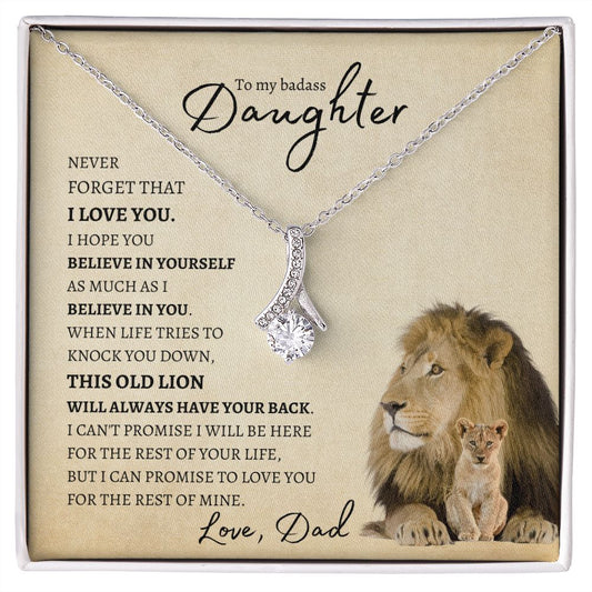 Daughter From Dad (Lion Card) - Alluring Beauty Necklace