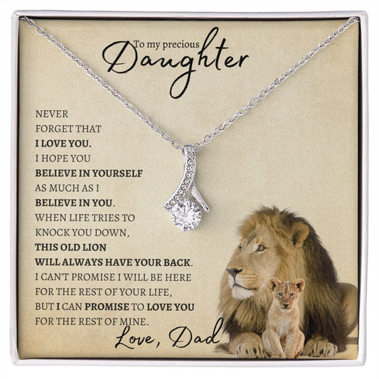 Beautiful Daughter from Dad (Beige Lion Card) _ Alluring Beauty Necklace