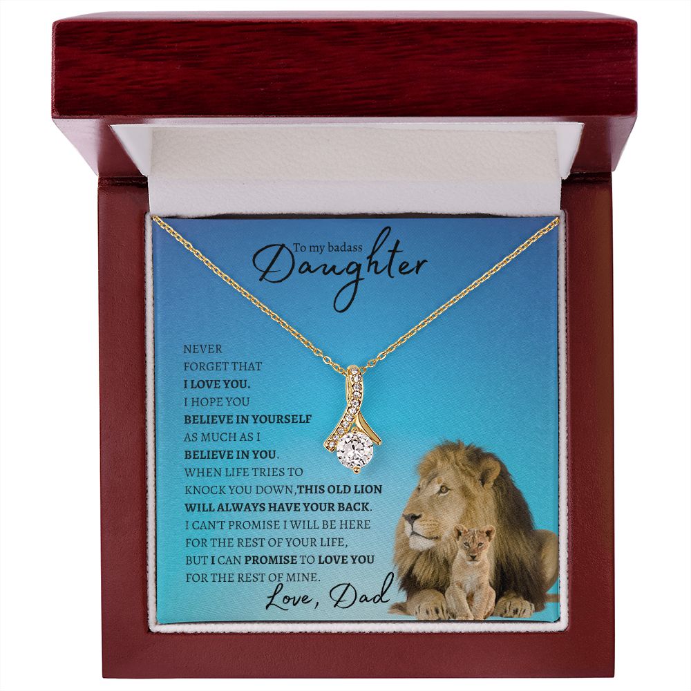 Daughter from Dad (Lion Blue Card) -Alluring Beauty Necklace