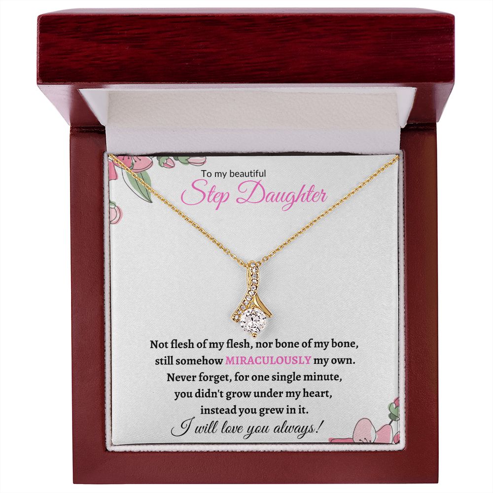 To My Beautiful Step Daughter / nonbiological (Pink Card) - Alluring Beauty Necklace
