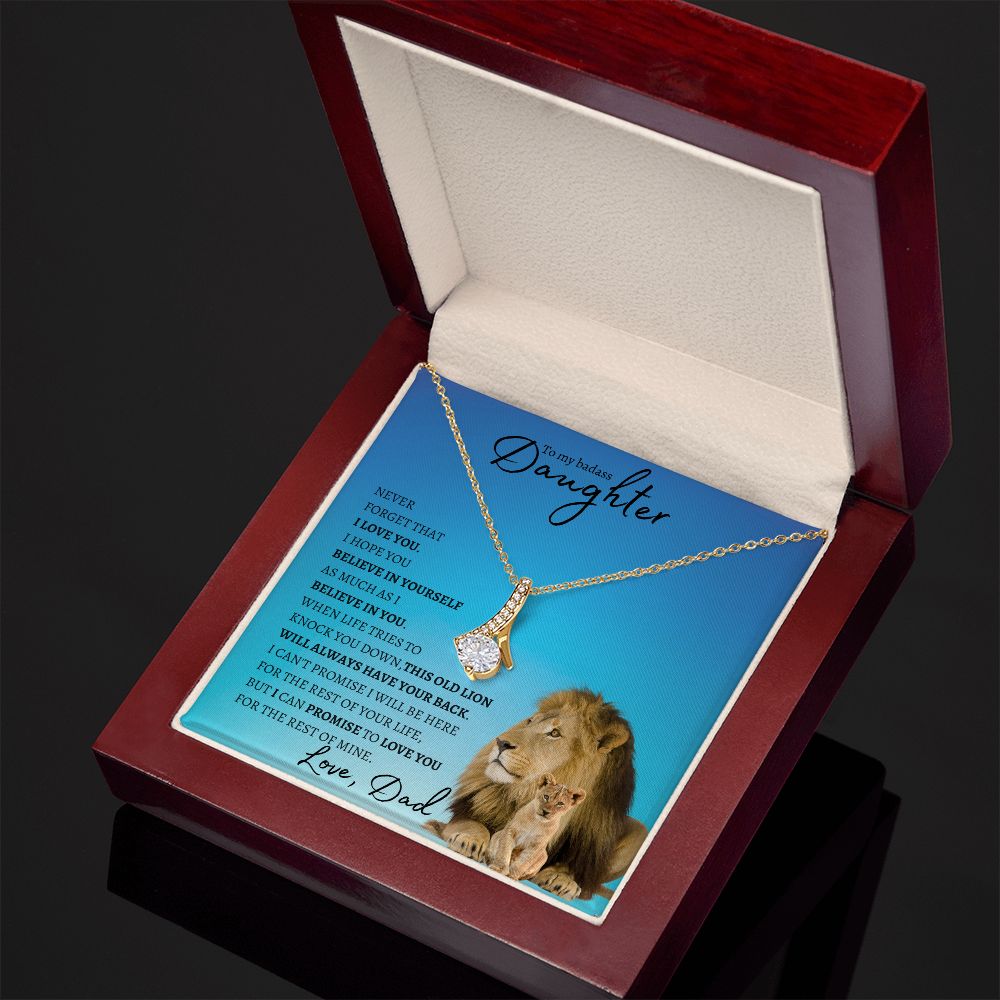 Daughter from Dad (Lion Blue Card) -Alluring Beauty Necklace