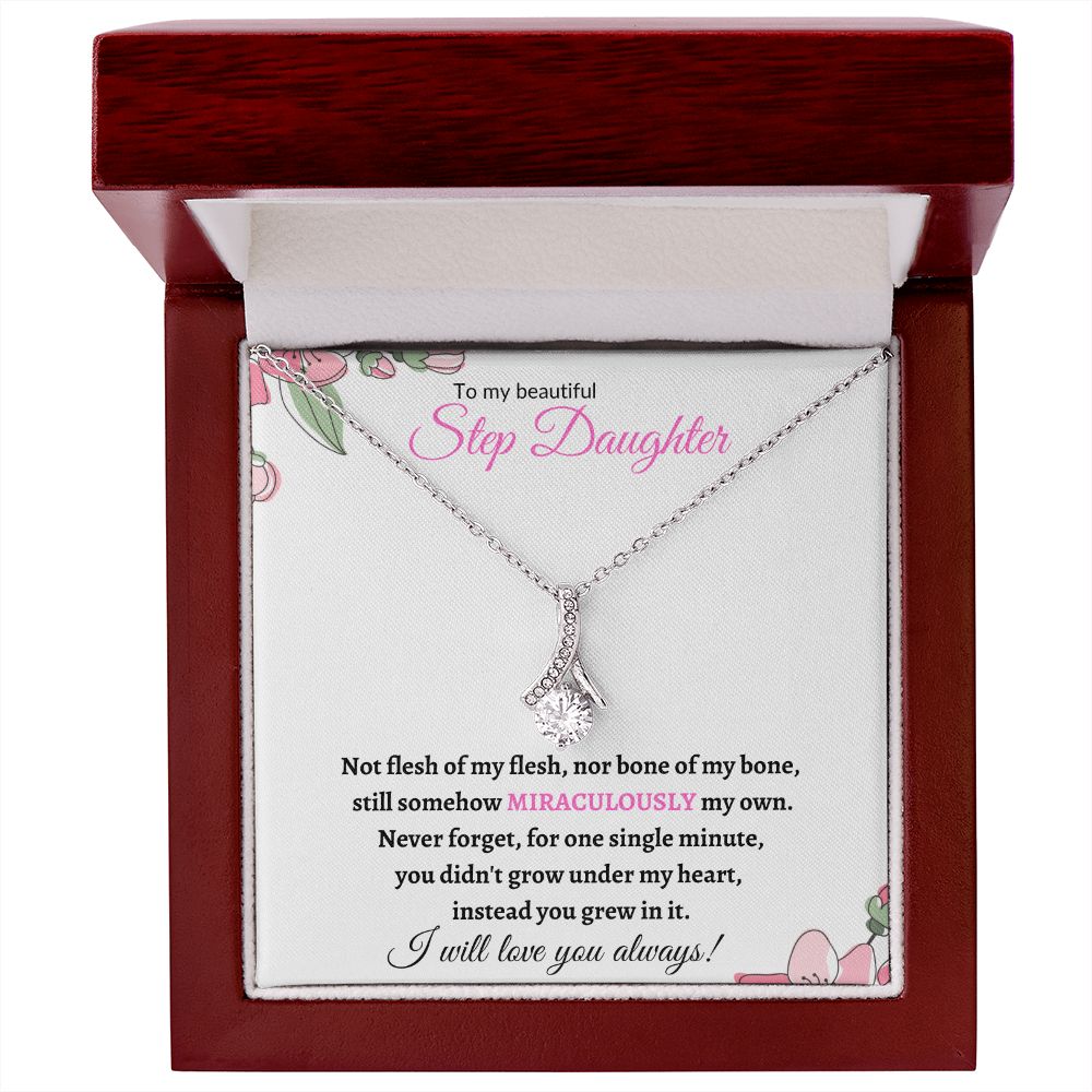 To My Beautiful Step Daughter / nonbiological (Pink Card) - Alluring Beauty Necklace