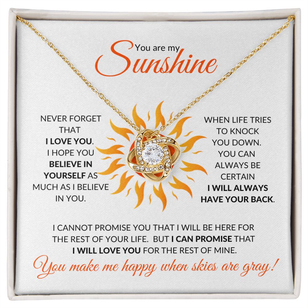 To My Sunshine (For Fiancé, Fianceé / Future Wife) - Love Knot Necklace