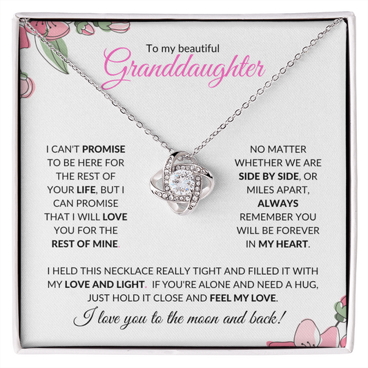 Granddaughter (Pink Card) - Love Knot Necklace