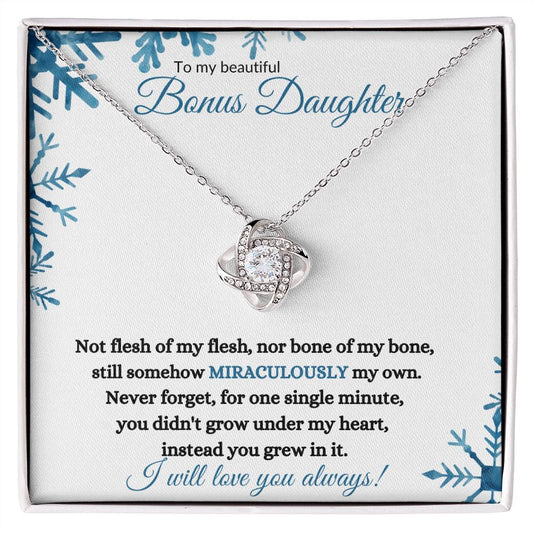 Bonus Daughter (Snowflake Christmas) - Love Knot Necklace