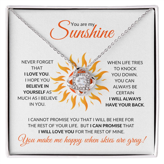 To My Sunshine (For Girlfriend) - Love Knot Necklace