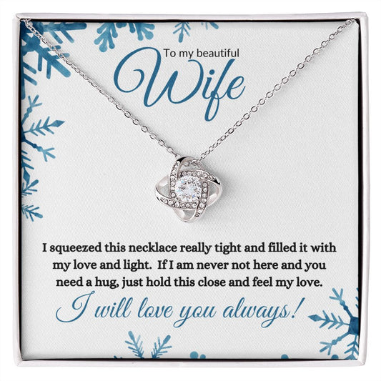 Beautiful Wife - Love & Light (Christmas Snowflake) -Love Knot Necklace