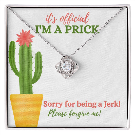 Sorry for being a Jerk (Prickly Cactus Card) - Love Knot Necklace
