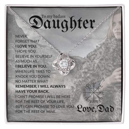 Daughter from Dad (Viking Card) - Love Knot Necklace