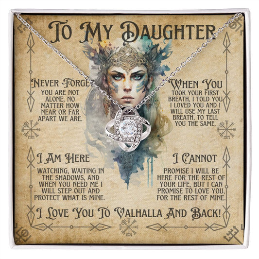 To My Daughter (Color Viking) - Love Knot Necklace