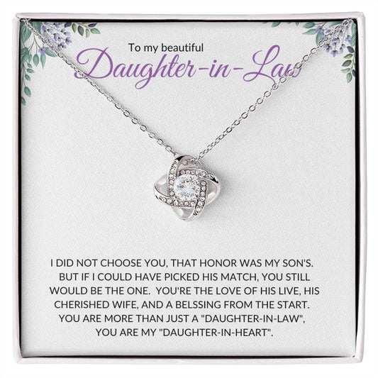 Daughter-in-Law (Purple Card) - Love Knot Necklace
