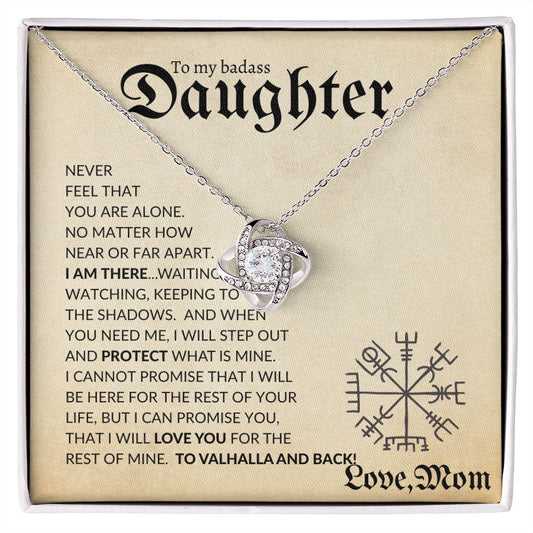 To My Badass Daughter From Mom (Viking Card) - Love Knot Necklace