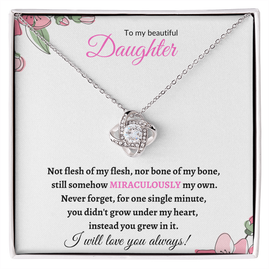 Nonbiological / Adopted Daughter (Pink Card) - Love Knot Necklace