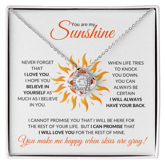 To My Sunshine (For Daughter,) - Love Knot Necklace