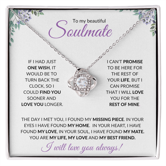 Soulmate (Purple Card) - Love Knot Necklace