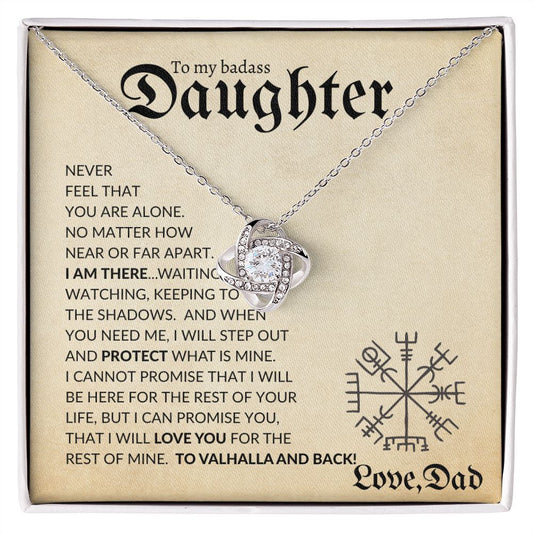 Daughter from Dad (Beige Viking Card) - Love Knot Necklace