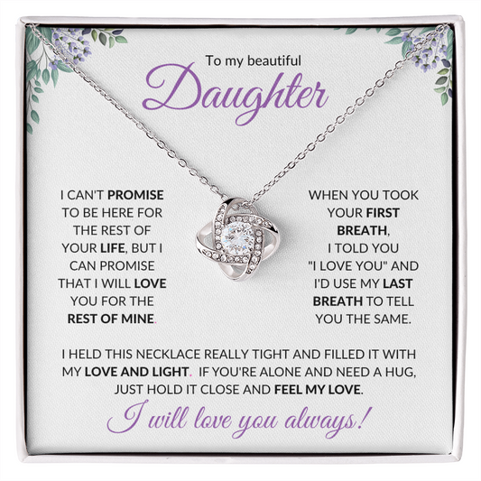 Daughter (Purple Card) - Love Knot Necklace