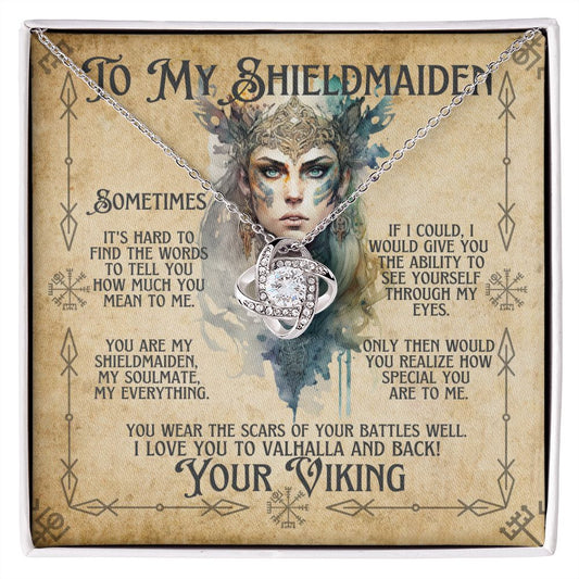To My Shieldmaiden / Soulmate (Color Viking) - Love Knot Necklace