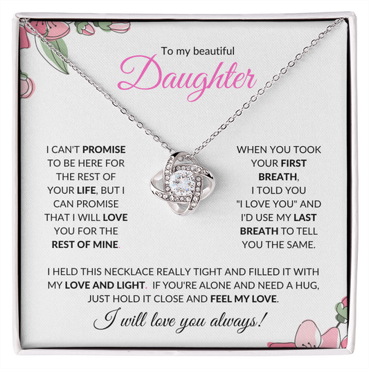 Daughter (Pink Card) - Love Knot Necklace