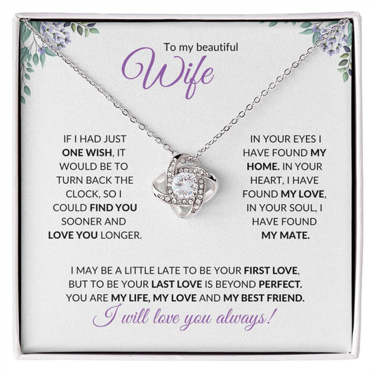 Wife (Purple Card) - Love Knot Necklace