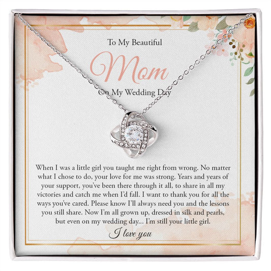To Mom on My Wedding Day - Love Knot Necklace