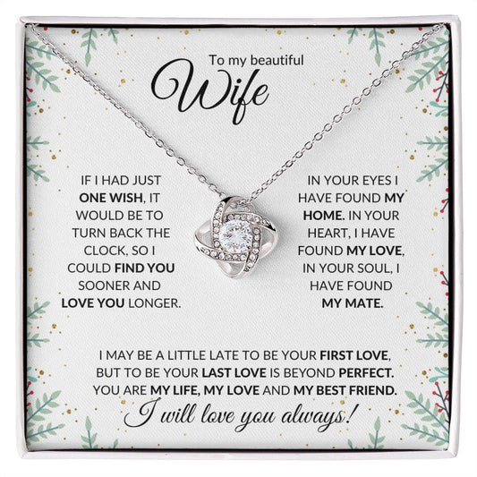 Wife (Speckled Berry Christmas Card) - Love Knot Necklace