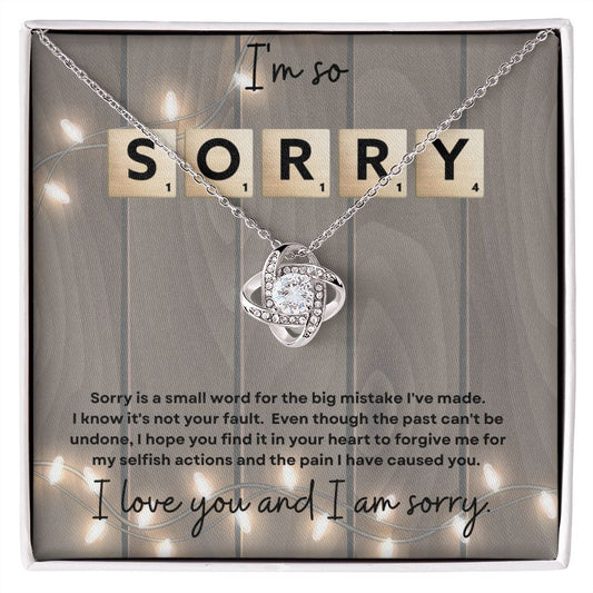 I'm so Sorry (Scrabble) - Love Knot Necklace