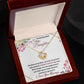 To My Beautiful Step Daughter / nonbiological (Burgundy  Card) - Love Knot Necklace