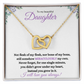 Nonbiological / Adopted Daughter (purple card) - Interlocking hearts Necklace