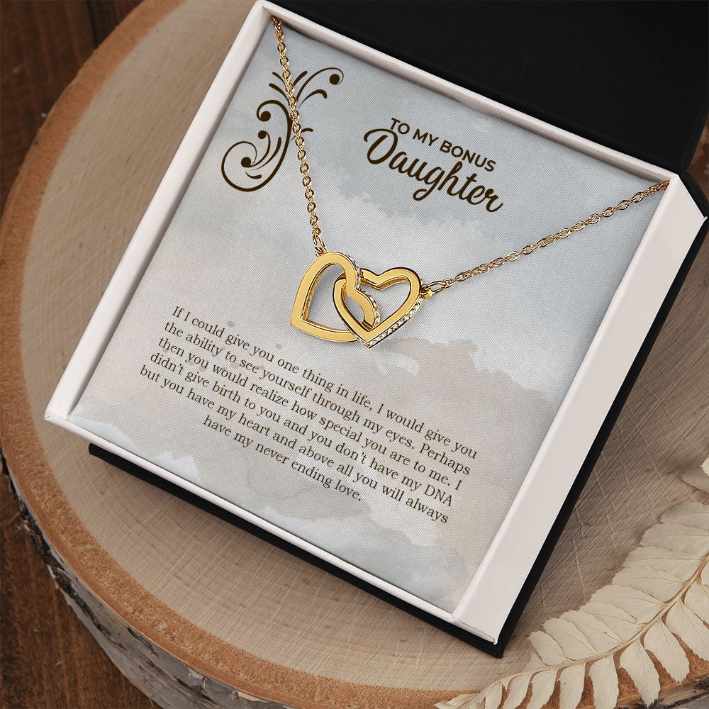 Bonus Daughter (DNA Card) -Interlocking Hearts Necklace