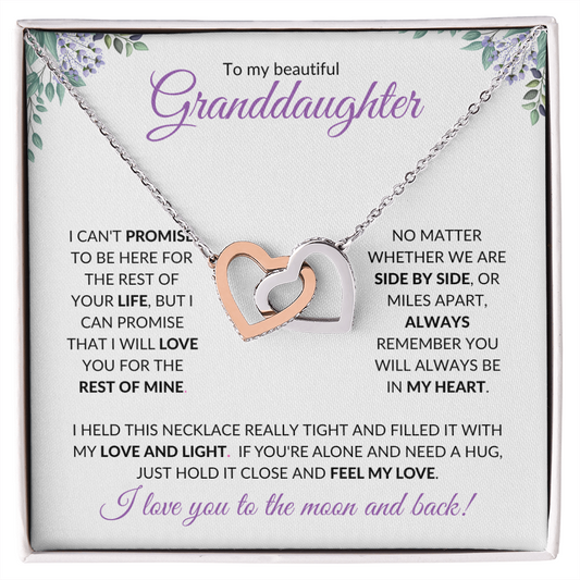 Granddaughter (Purple card) - Interlocking Hearts Necklace
