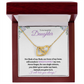 Nonbiological / Adopted Daughter (purple card) - Interlocking hearts Necklace