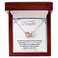 Nonbiological / Adopted Daughter (purple card) - Interlocking hearts Necklace