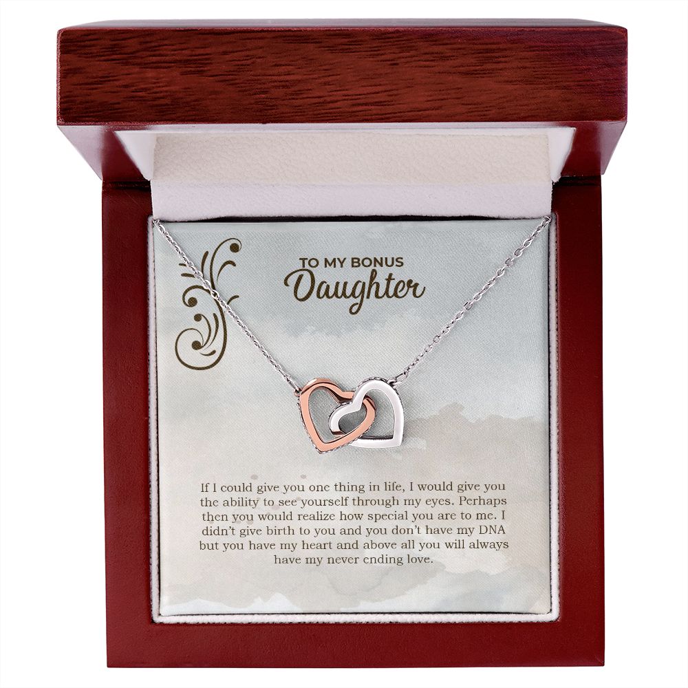 Bonus Daughter (DNA Card) -Interlocking Hearts Necklace