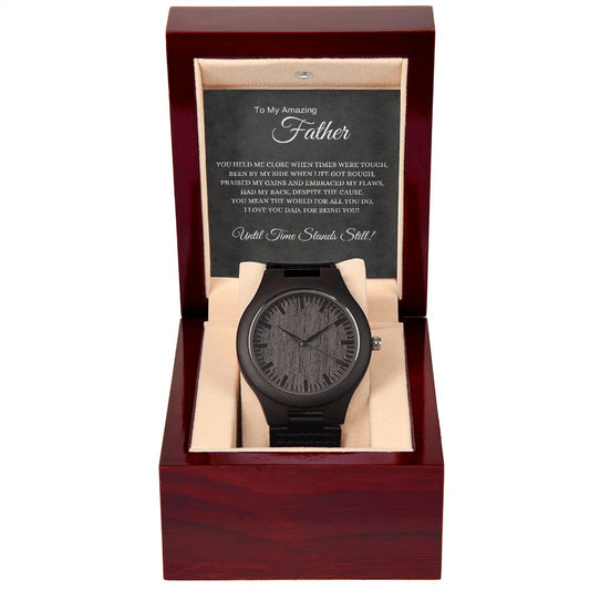 Father (Black Card) - Wooden Watch