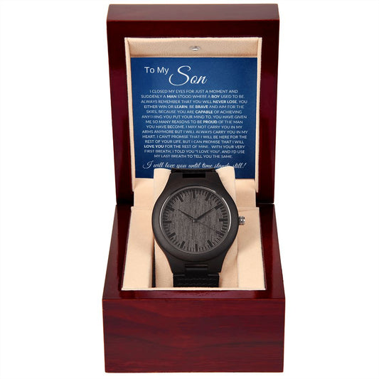 Son (Blue Card) - Wooden Watch