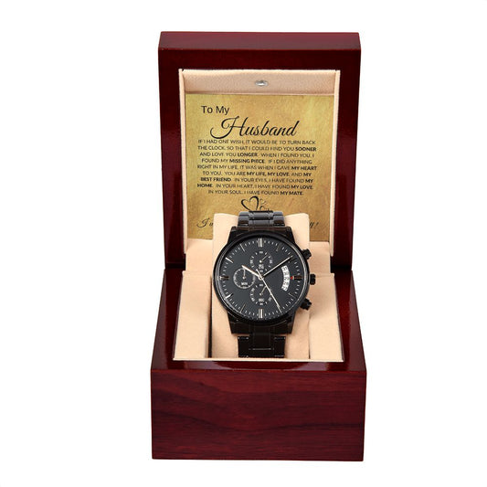 To My Husband (Gold Card) - Black Chronograph Watch