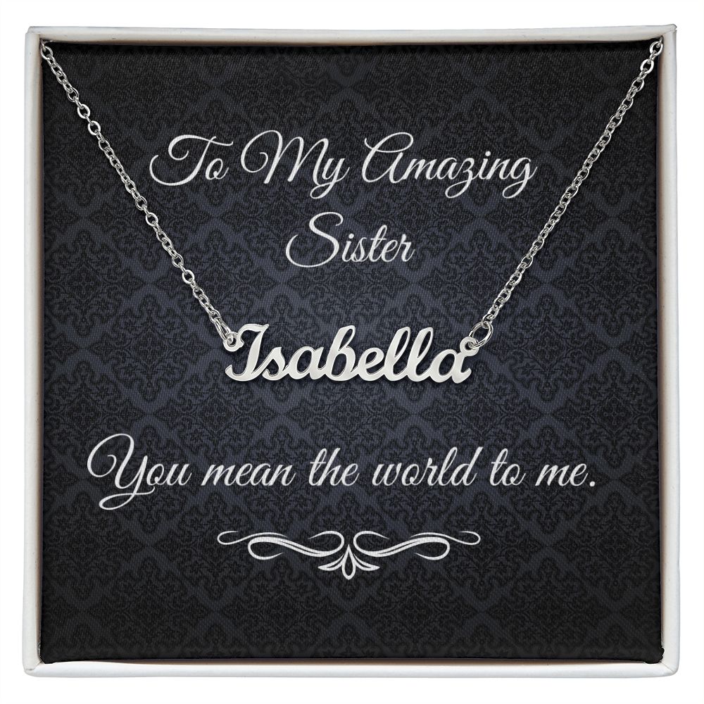 To My Amazing Sister ( Black Card ) - Custom Name Necklace