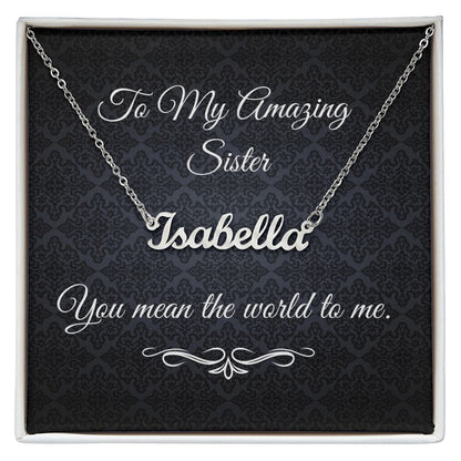 To My Amazing Sister ( Black Card ) - Custom Name Necklace