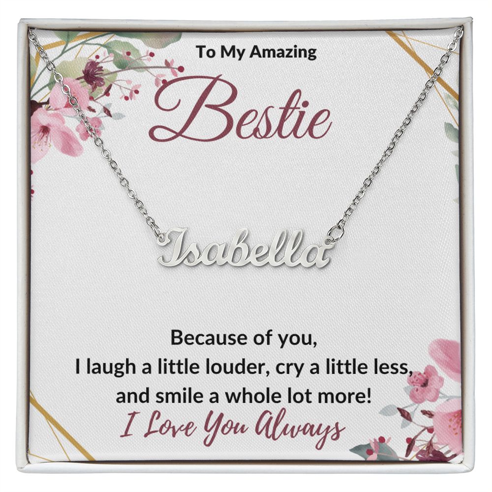 To My Bestie / Best Friend (Burgundy) - Custom Name Necklace