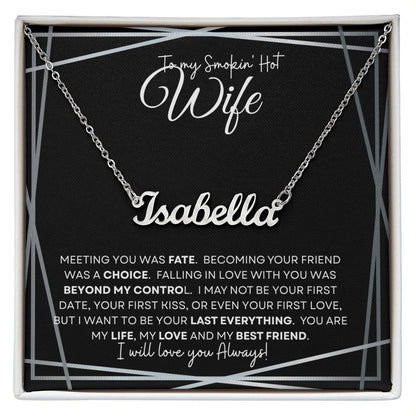 To My Smokin Hot Wife ( Black Card ) - Custom Name Necklace