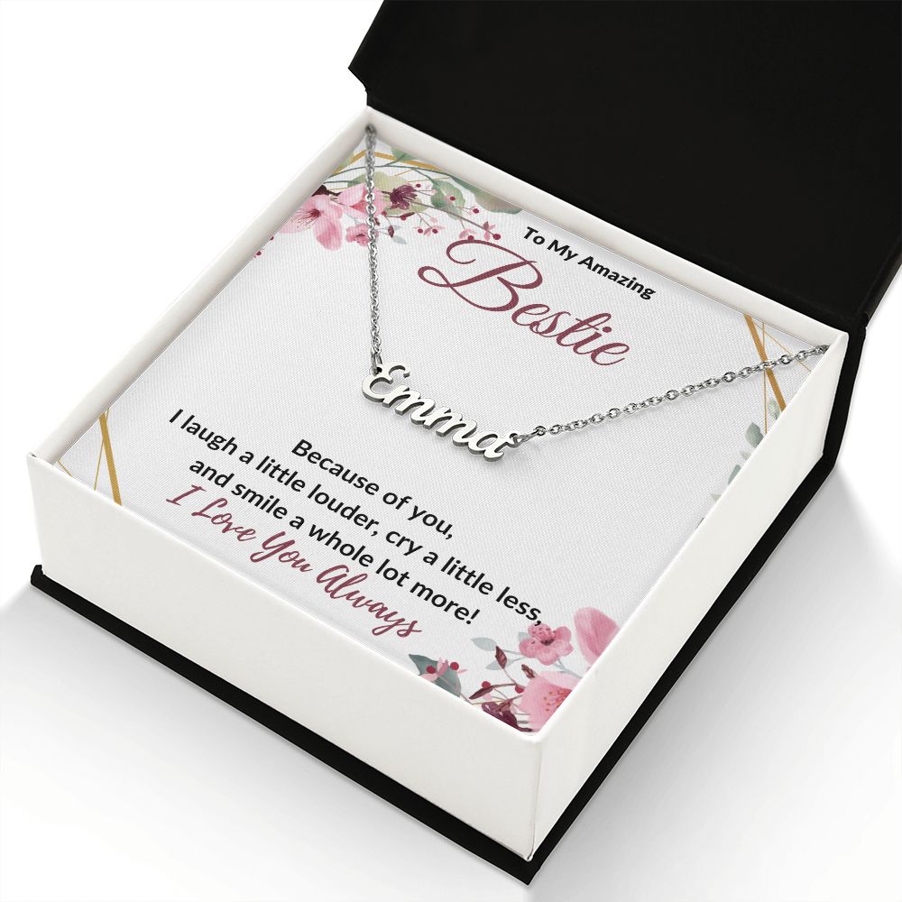 To My Bestie / Best Friend (Burgundy) - Custom Name Necklace