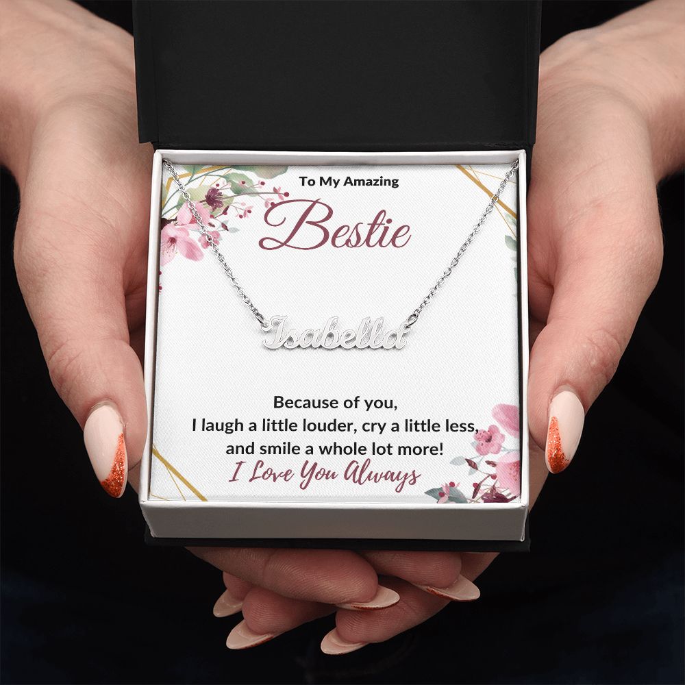 To My Bestie / Best Friend (Burgundy) - Custom Name Necklace