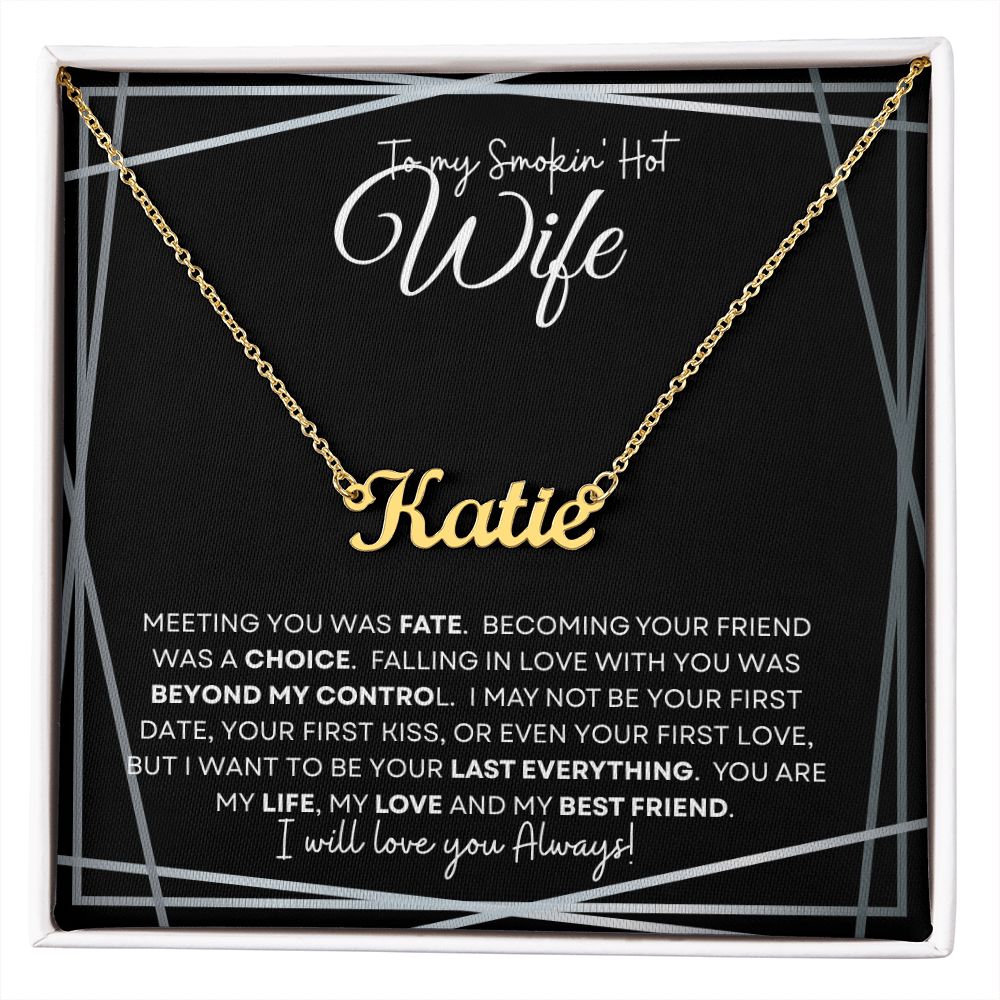 To My Smokin Hot Wife ( Black Card ) - Custom Name Necklace