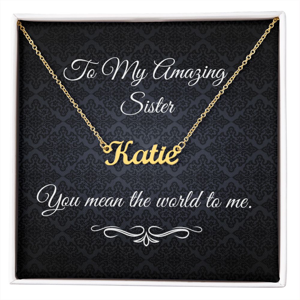 To My Amazing Sister ( Black Card ) - Custom Name Necklace