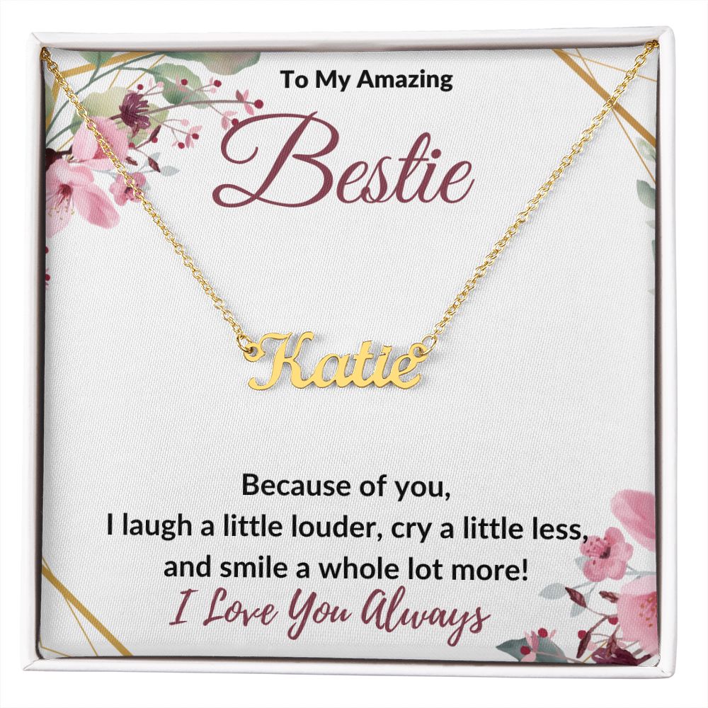 To My Bestie / Best Friend (Burgundy) - Custom Name Necklace