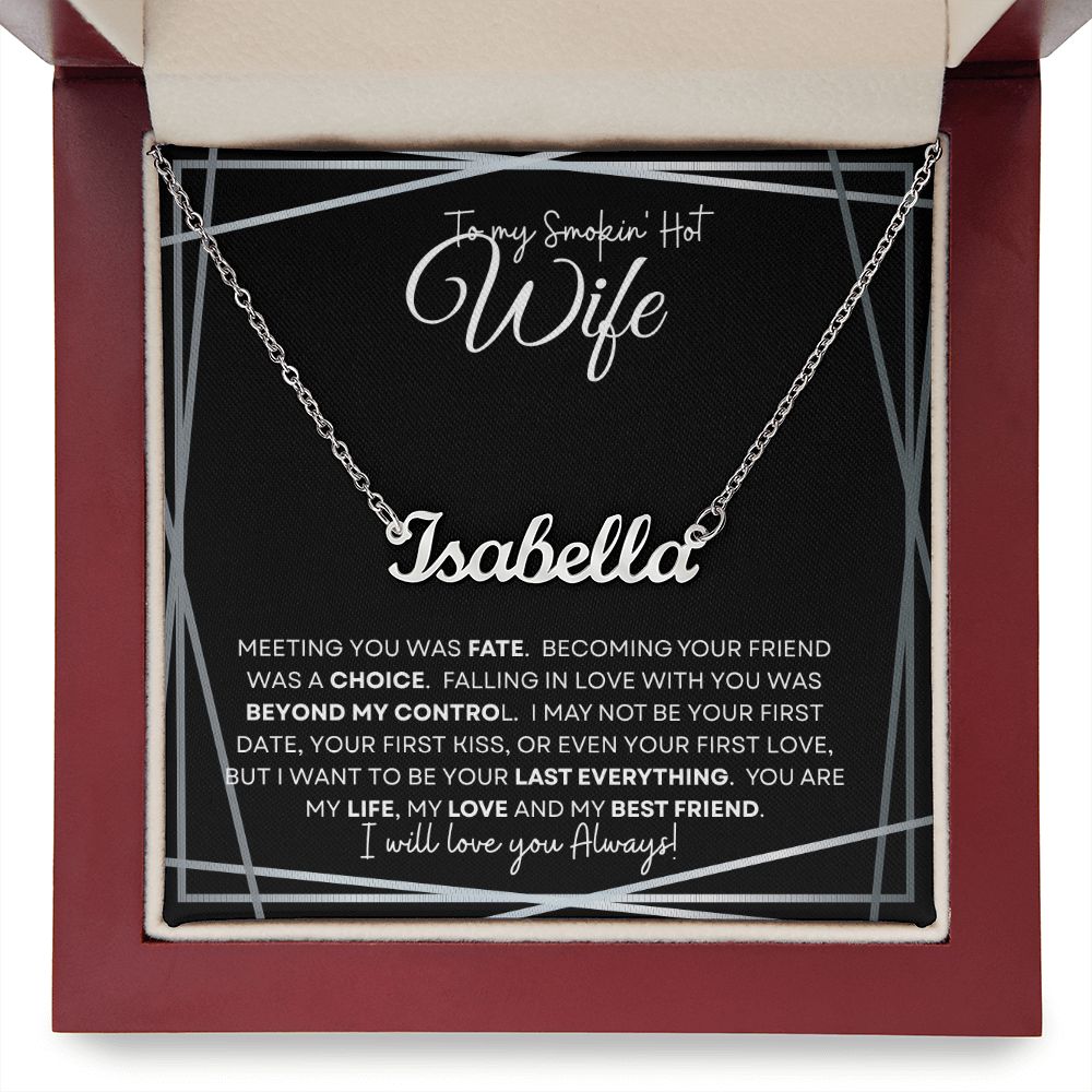 To My Smokin Hot Wife ( Black Card ) - Custom Name Necklace