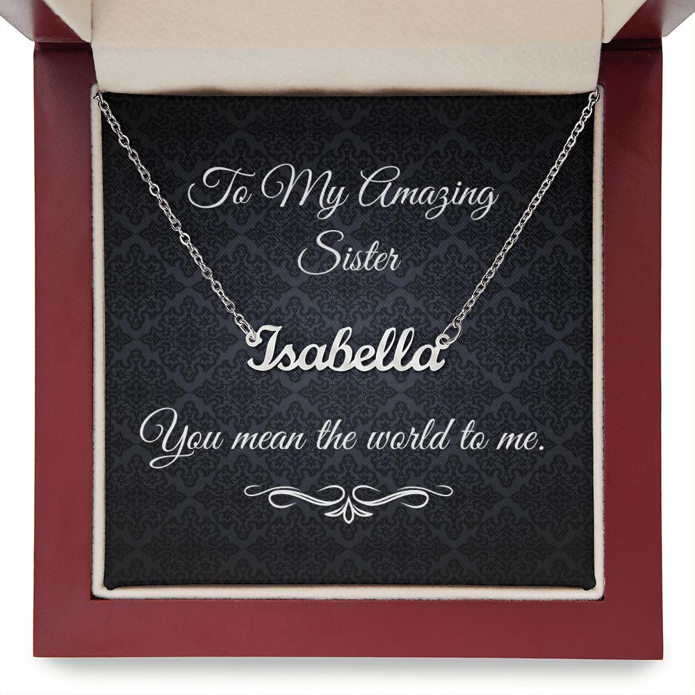 To My Amazing Sister ( Black Card ) - Custom Name Necklace