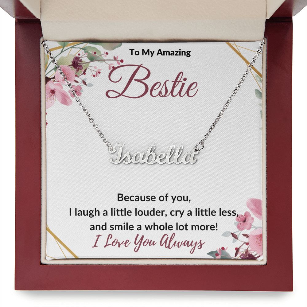 To My Bestie / Best Friend (Burgundy) - Custom Name Necklace